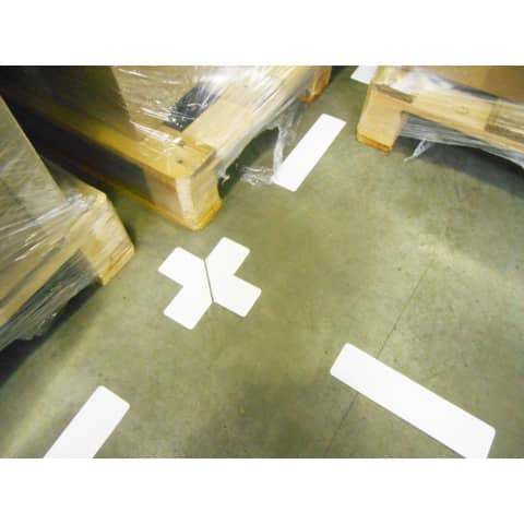 Sticker per pavimenti a L - 10x5 cm - Tarifold bianco conf. 10 pz  - B197202